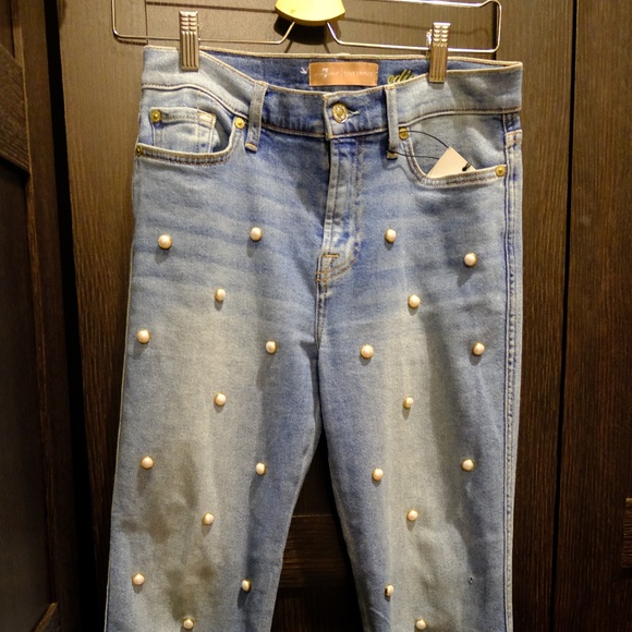 skinny jeans pearl studded jeans